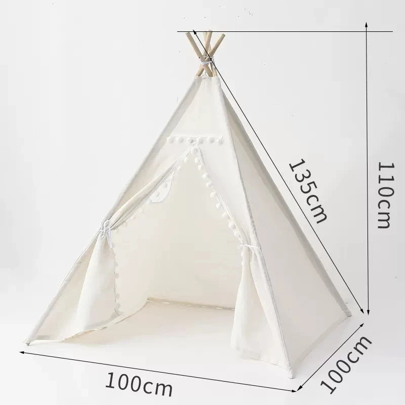 1.6m/1.3m Kid Tent Indoor Play House Wigwam for Child Portable Child