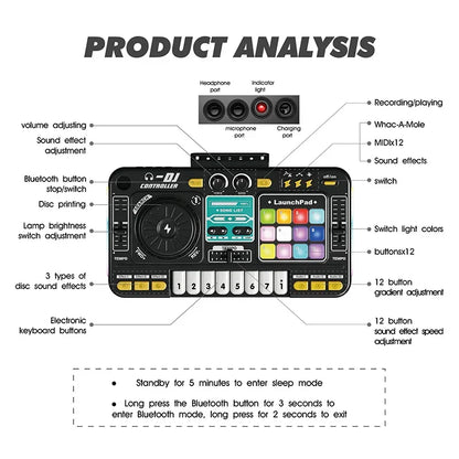 Kids Simulation DJ Mixer Controller Toys Multifunctional Music