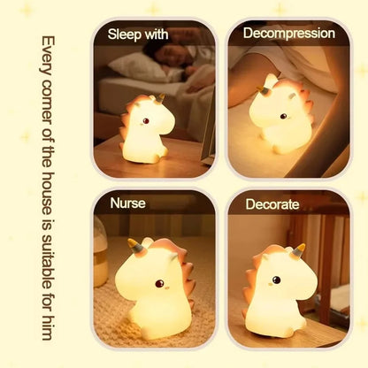 Cute Unicorn Silicone LED Night Light for Kids