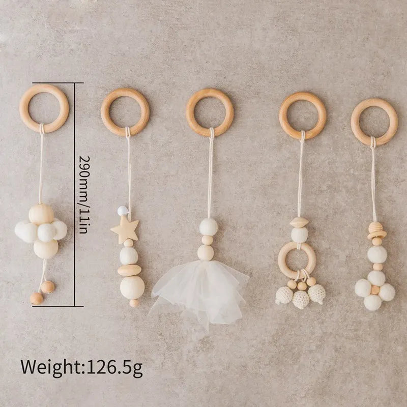 Baby Wooden Rocket Montessori Activity Gym for Newborns