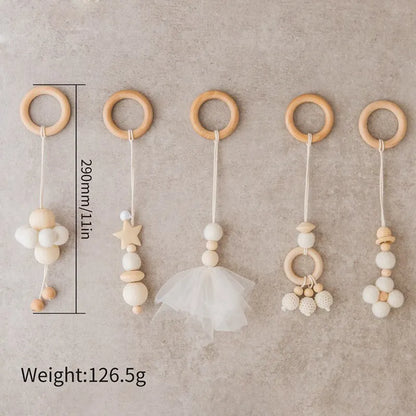 Baby Wooden Rocket Montessori Activity Gym for Newborns