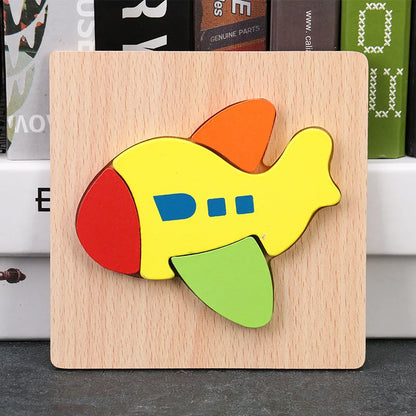 Baby High Quality 3D Wooden Puzzles Educational Cartoon