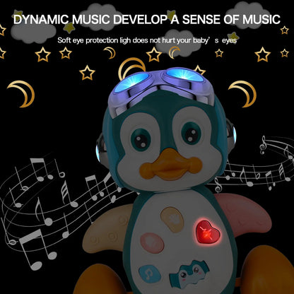 Baby Crawling Musical Penguin Walking Light Toy