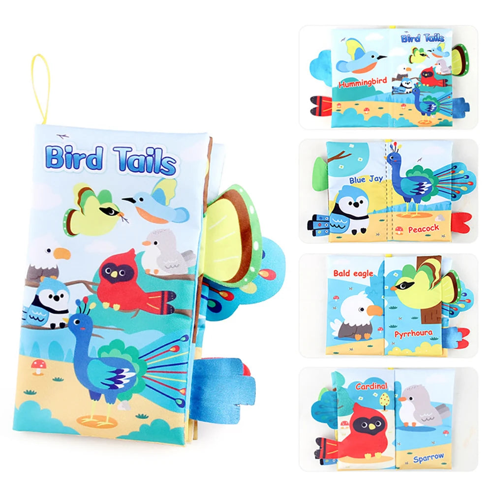 Baby Cloth Book Animal Tail Educational Soft Book