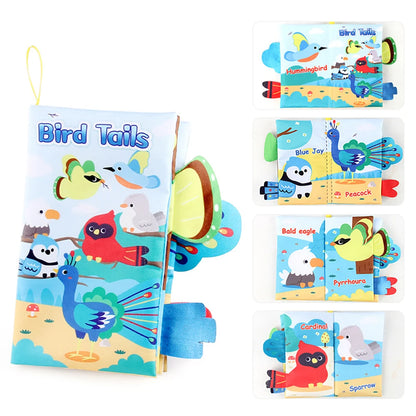 Baby Cloth Book Animal Tail Educational Soft Book
