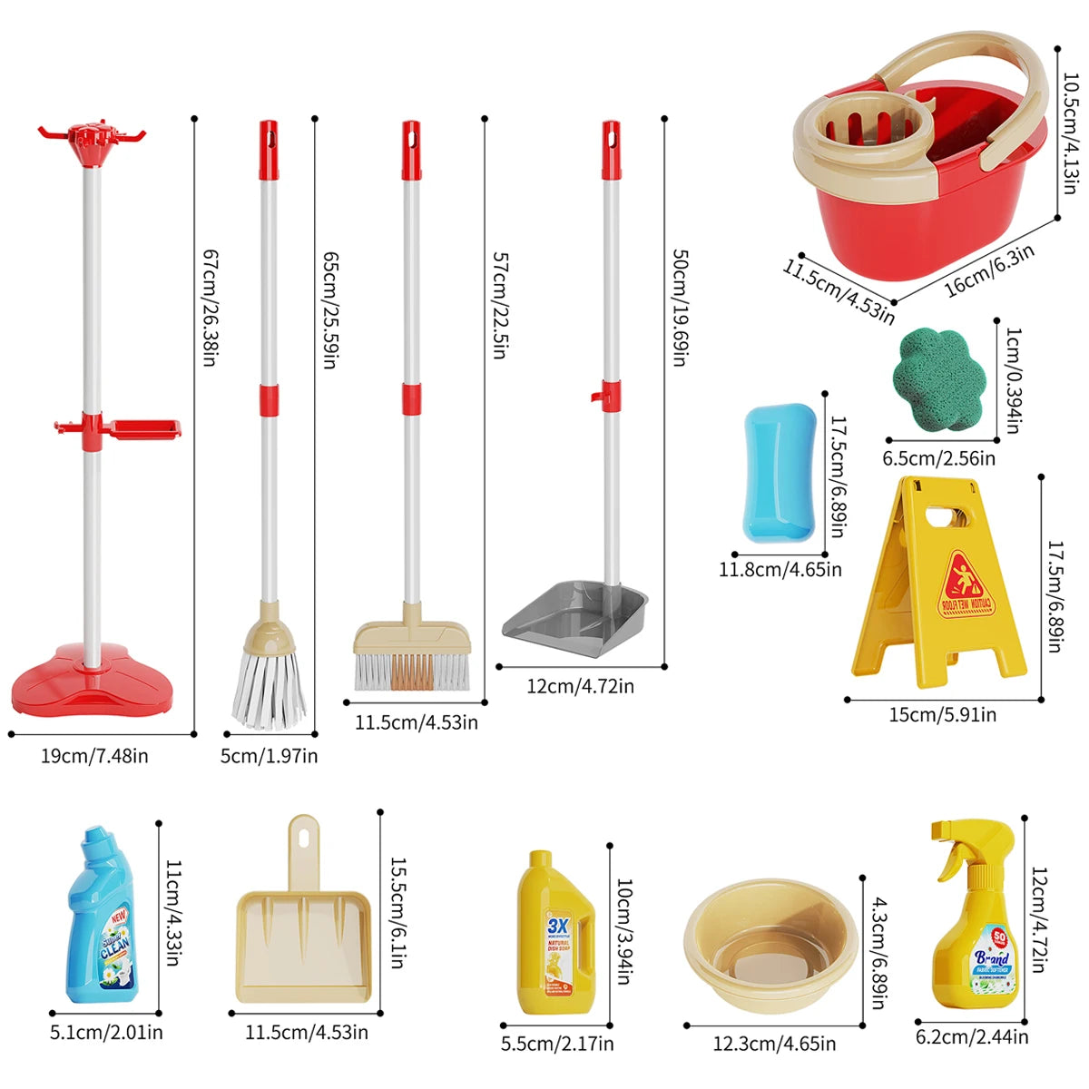 Kids Cleaning Toy Set Pretend Play Montessori Kit