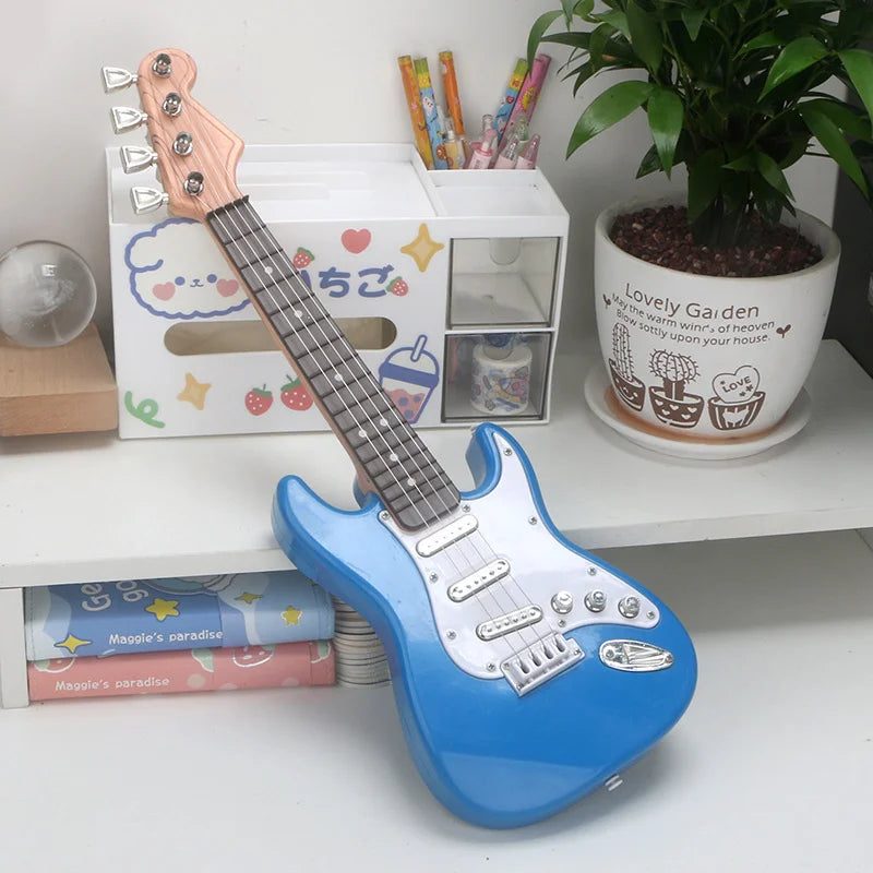 Children's electronic guitar toy, playable simulation, for beginners