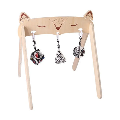 Baby Wooden Rocket Montessori Activity Gym for Newborns
