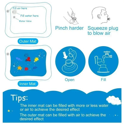 Baby Inflatable Water Play Mat Tummy Time Toy
