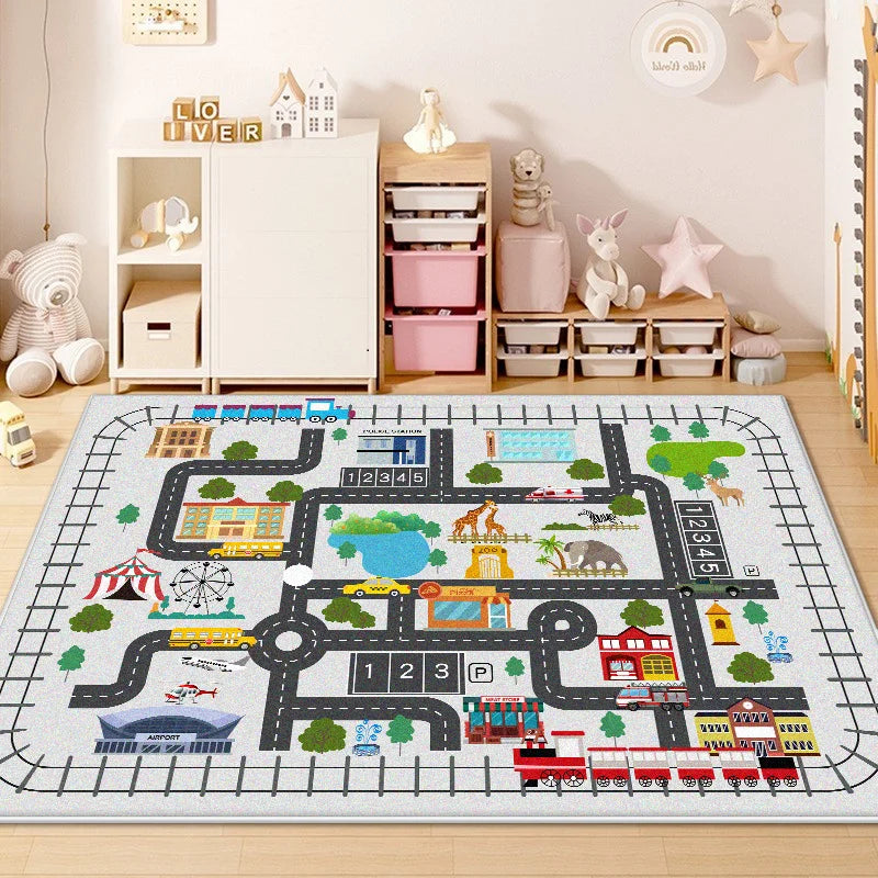 Children Traffic Road Play Living Room Carpet Decoration Home