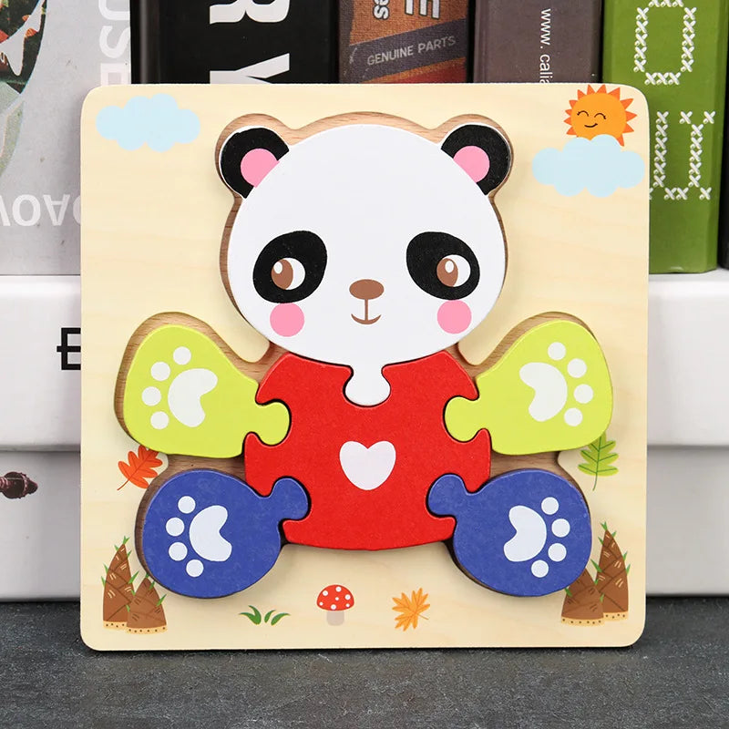 Baby High Quality 3D Wooden Puzzles Educational Cartoon
