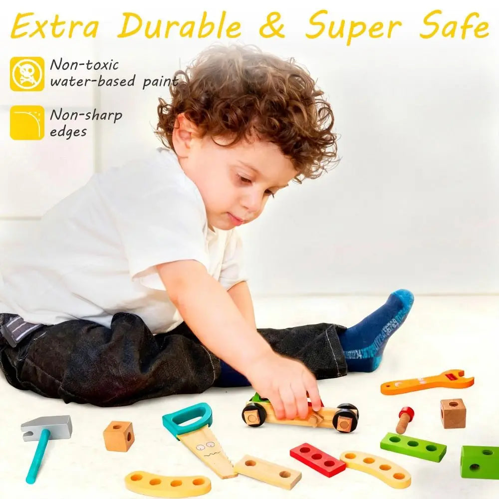 Montessori Wooden Tool Set Kids Assembly Toy