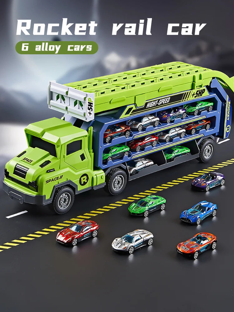 3D Flying Rail Car Transforming Alloy Toy Set