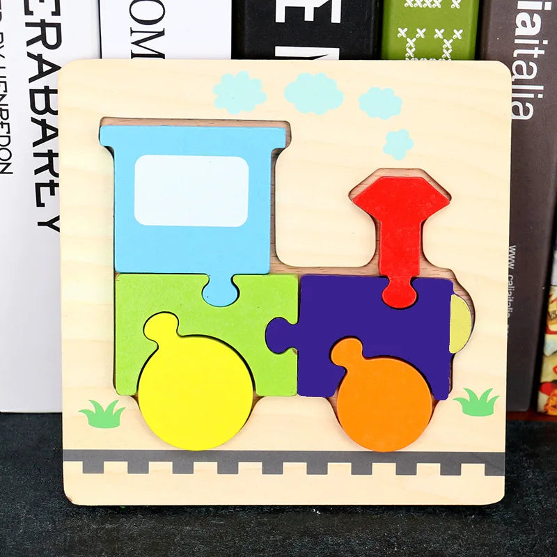 Baby High Quality 3D Wooden Puzzles Educational Cartoon