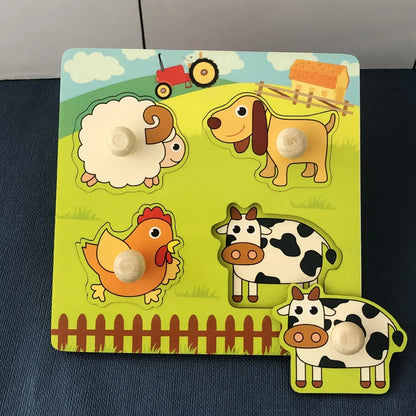 Montessori Wooden Puzzle Toys for Toddlers Learning