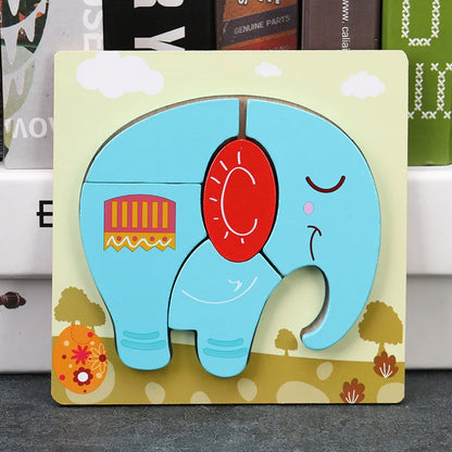 Baby High Quality 3D Wooden Puzzles Educational Cartoon