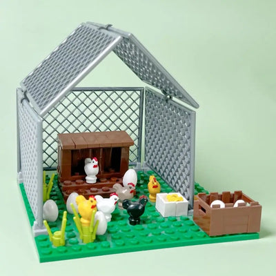 MOC Animals Building Blocks City Farm Chicken Coop Hen House