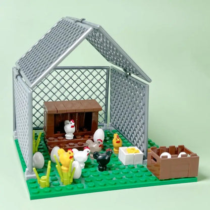 MOC Animals Building Blocks City Farm Chicken Coop Hen House