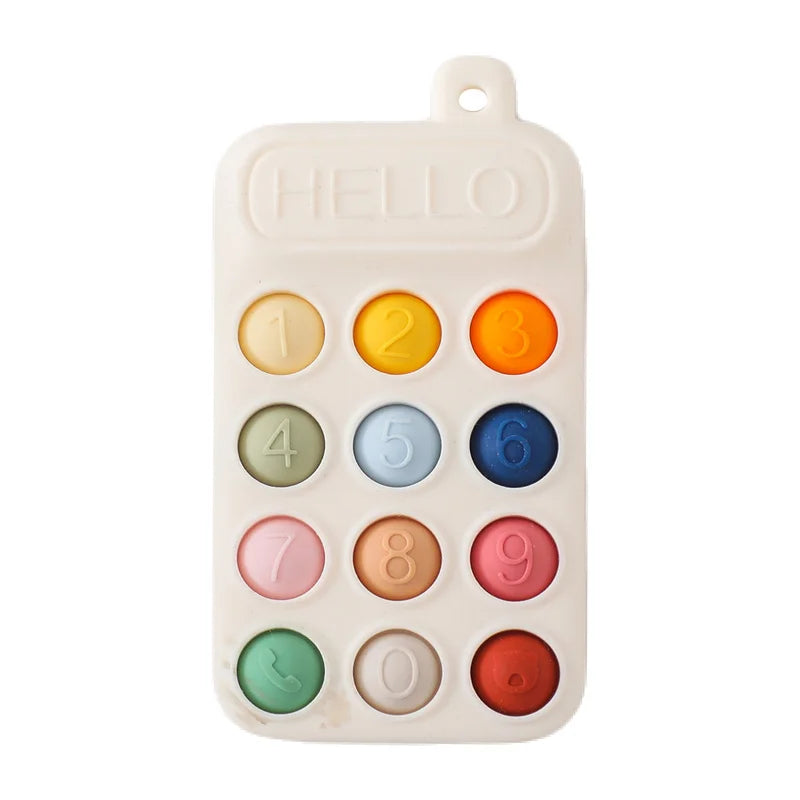 Baby Silicone Phone Teether Toy with Buttons