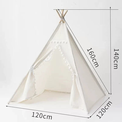 1.6m/1.3m Kid Tent Indoor Play House Wigwam for Child Portable Child