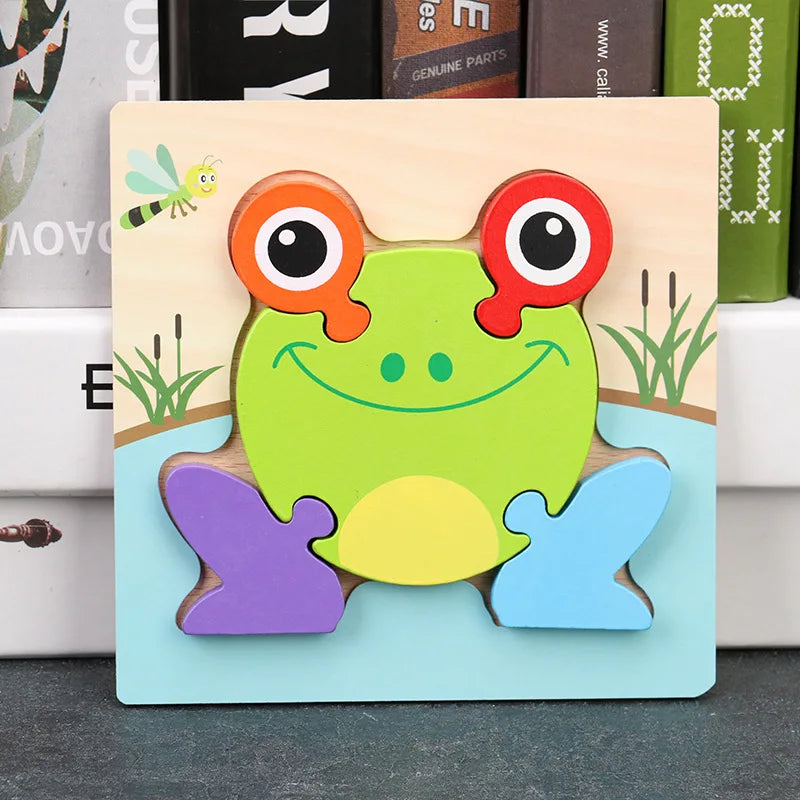 Baby High Quality 3D Wooden Puzzles Educational Cartoon