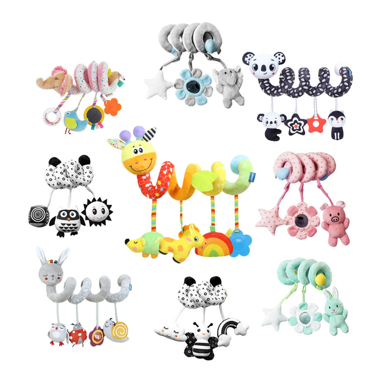 Baby Plush Hanging Rattle Sensory Stroller Toy
