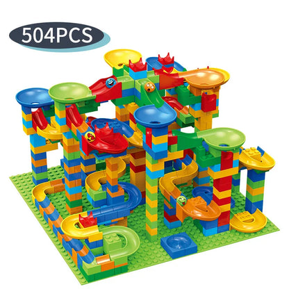 Marble Run Building Blocks Maze Track Toy Set