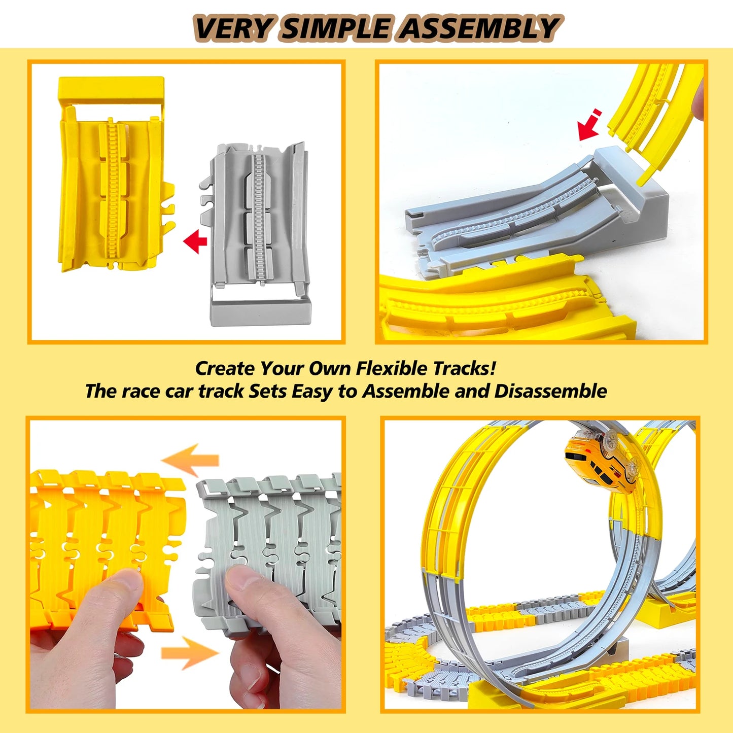 Electric Flexible Track Car Engineering Toy Set