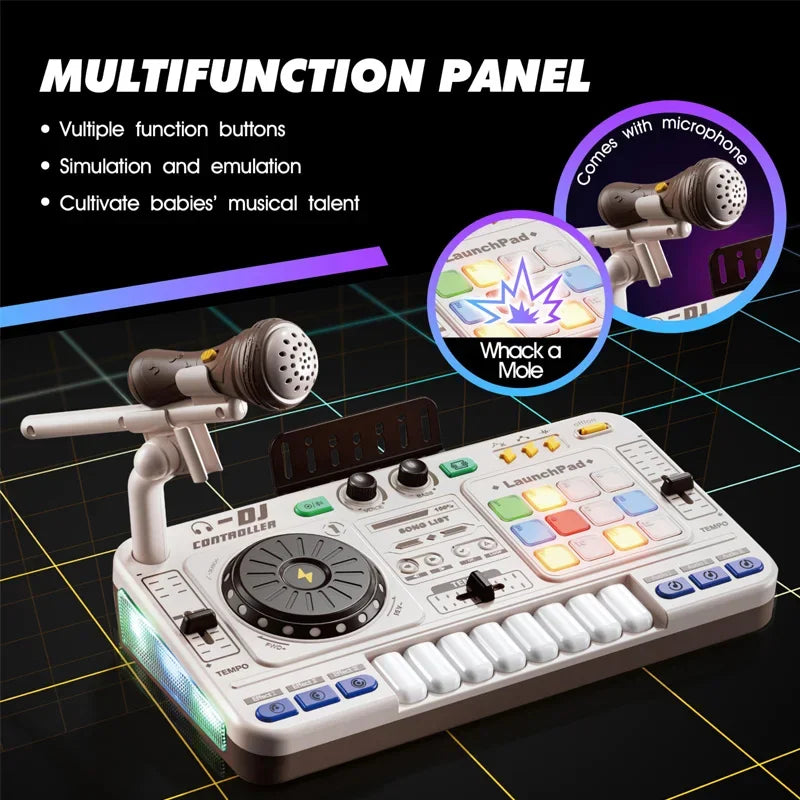 Kids Simulation DJ Mixer Controller Toys Multifunctional Music
