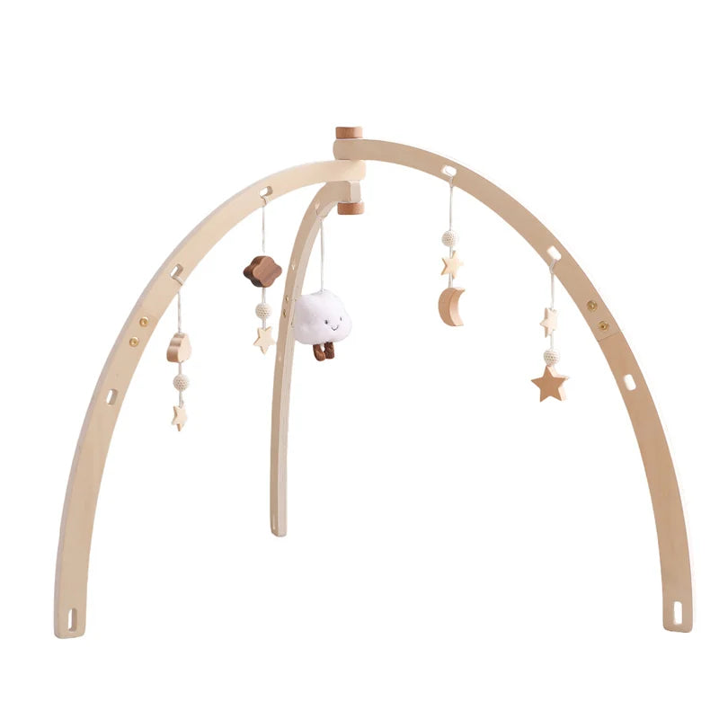 Baby Wooden Rocket Montessori Activity Gym for Newborns
