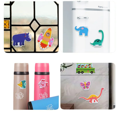 Reusable Toddler Sticker Books 6 Pack | Portable Puffy Bubble