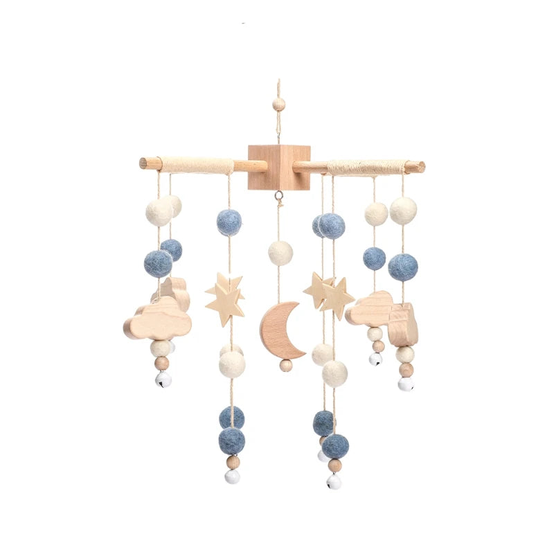 Baby Wooden Crib Mobile Music Bell Hanging Toy