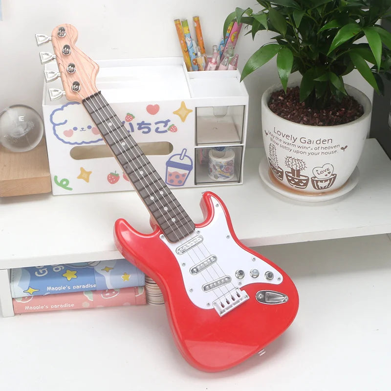 Children's electronic guitar toy, playable simulation, for beginners