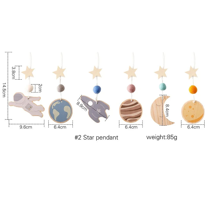 Baby Wooden Rocket Montessori Activity Gym for Newborns