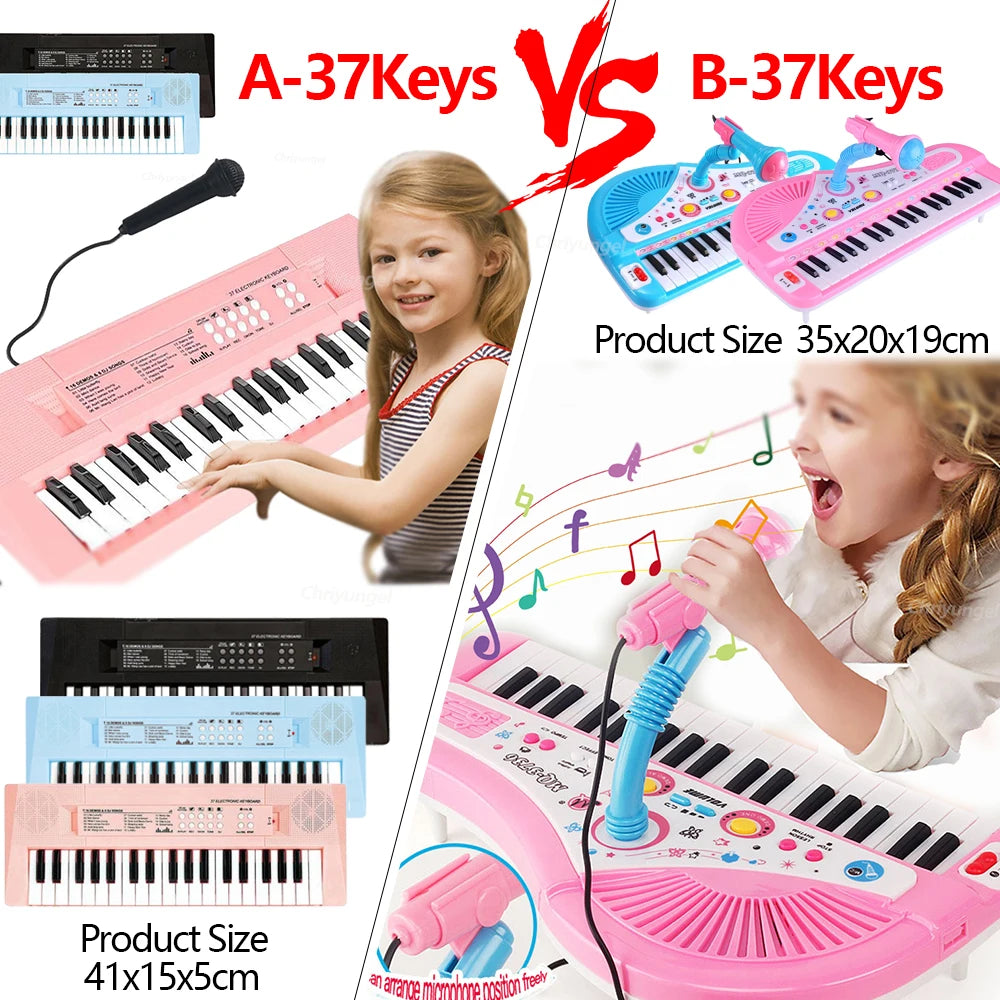 37 Keys Kids Electronic Piano Organ keyboard with Microphone