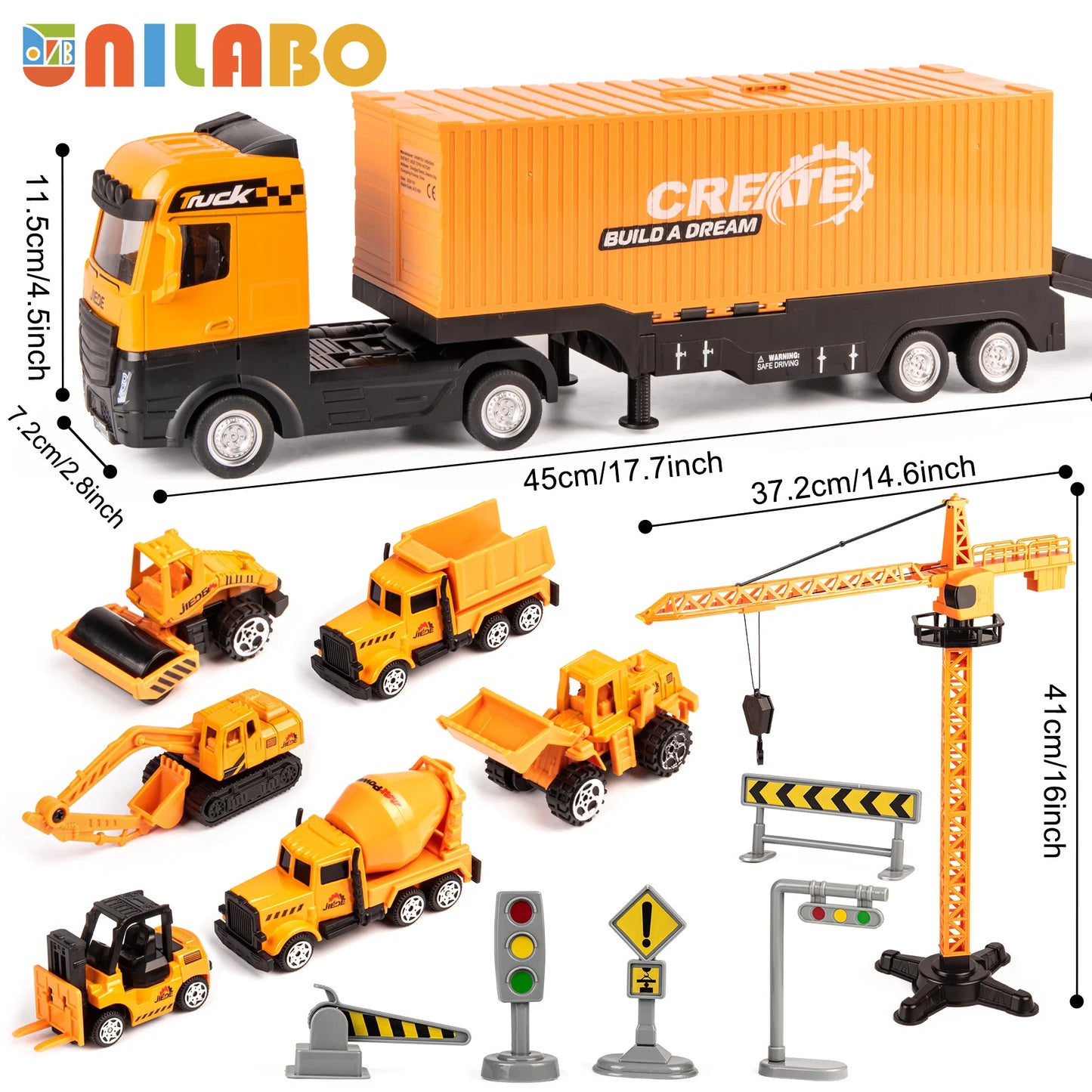 Alloy Construction Vehicle Set STEM Toy for Kids