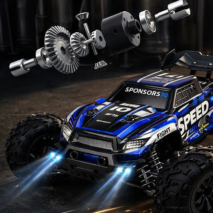 High-Speed RC Off-Road Vehicle with LED Lights Ready-to-Run