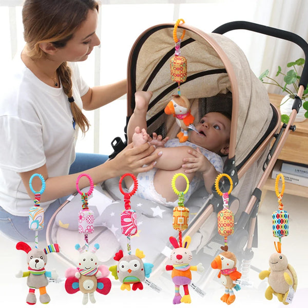 Baby Hanging Plush Rattle Sensory Stroller Toy
