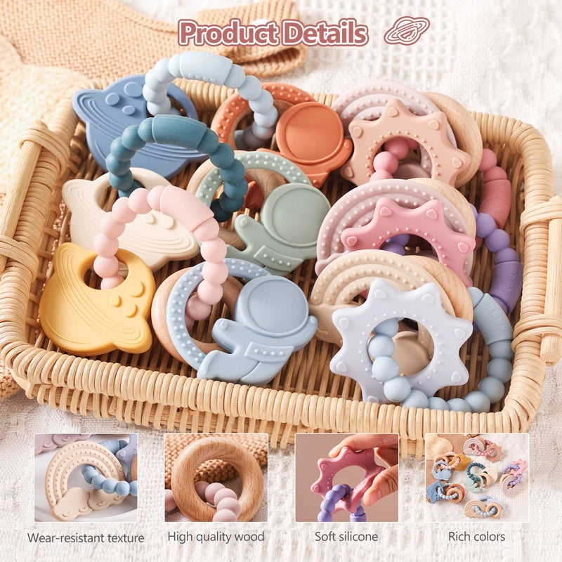 Silicone Planet Teether Ring Baby Sensory Toy