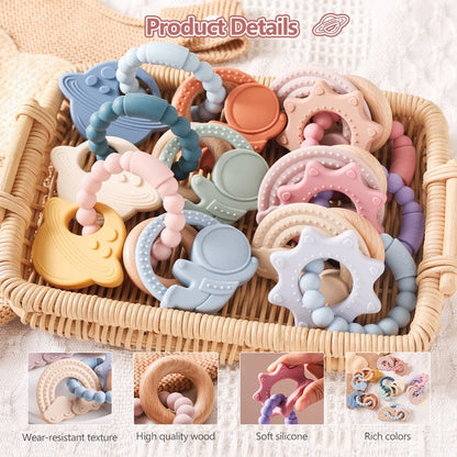Silicone Planet Teether Ring Baby Sensory Toy
