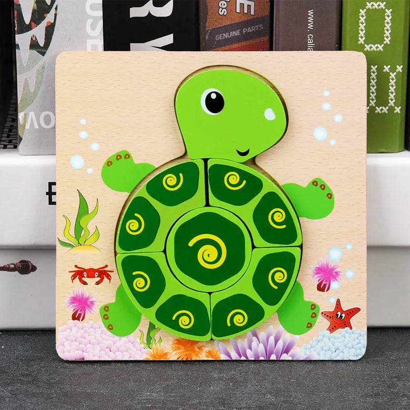 Baby High Quality 3D Wooden Puzzles Educational Cartoon