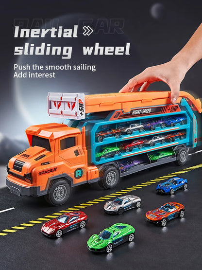 3D Flying Rail Car Transforming Alloy Toy Set