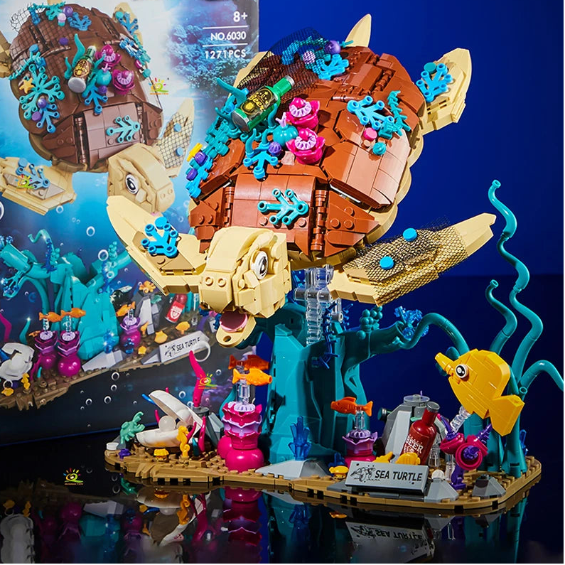 Sea Turtle FIsh Model Building Block Animal Series Brick Construction
