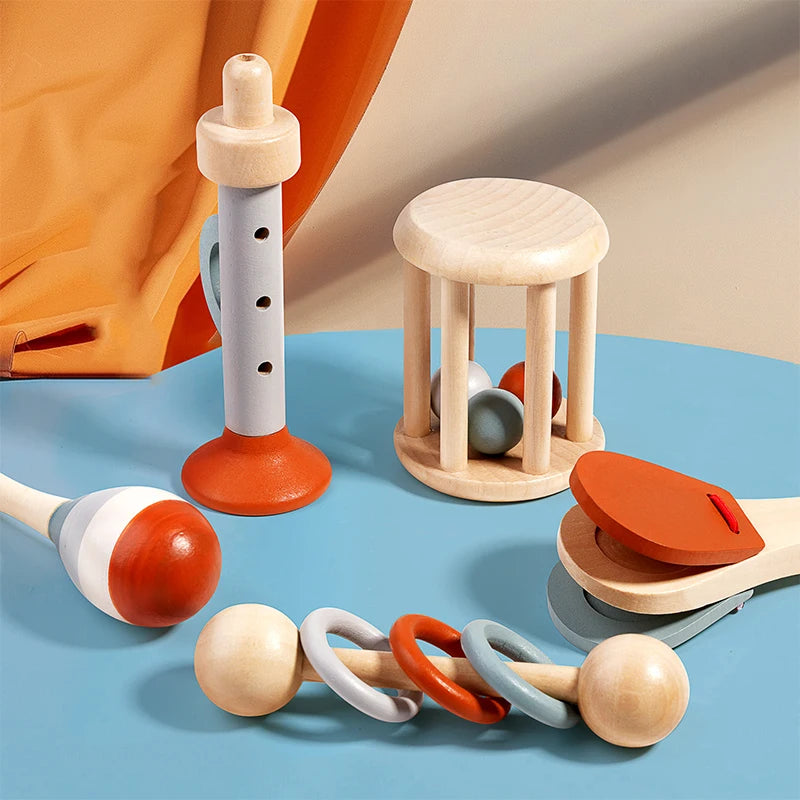 5Pcs Baby Musical Instruments Sensory Rattle Toys Early