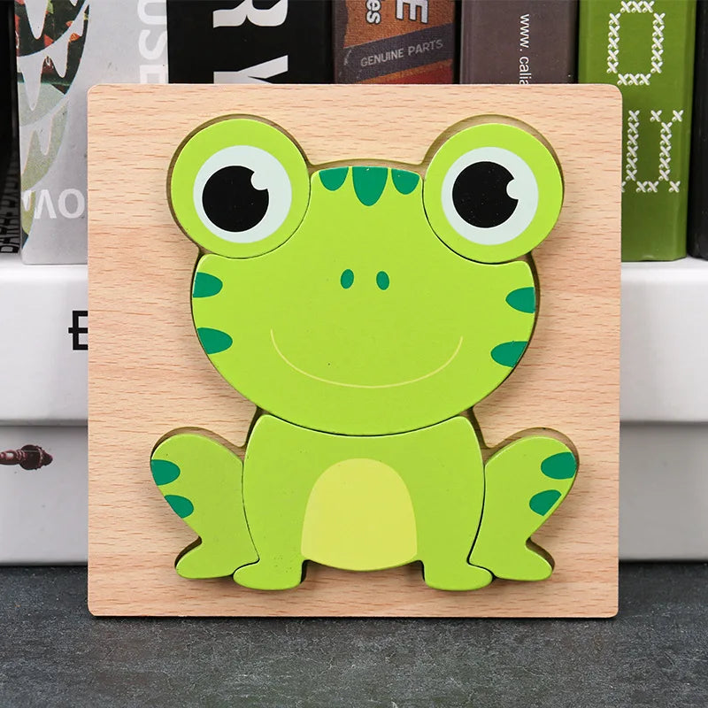 Baby High Quality 3D Wooden Puzzles Educational Cartoon