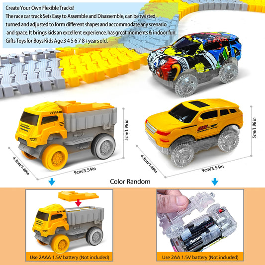 Electric Flexible Track Car Engineering Toy Set