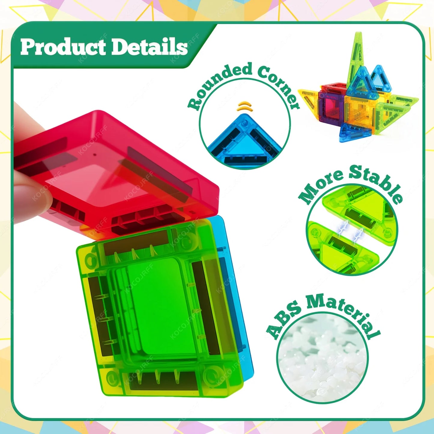 Mini Magnetic Building Tiles Portable Storage Toy
