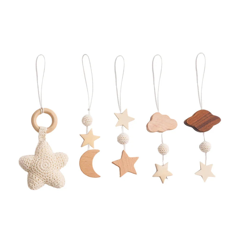 Baby Wooden Rocket Montessori Activity Gym for Newborns