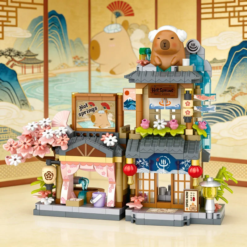 Cute Animal Street Scene Building Blocks | Mini Shop Model Set