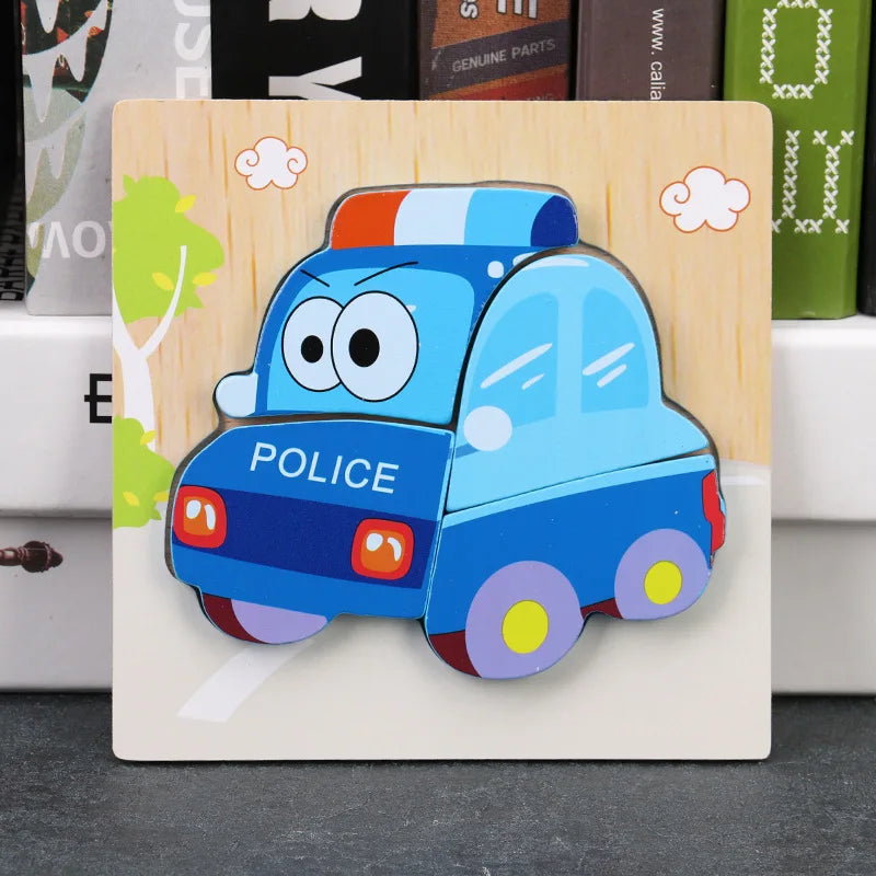 Baby High Quality 3D Wooden Puzzles Educational Cartoon